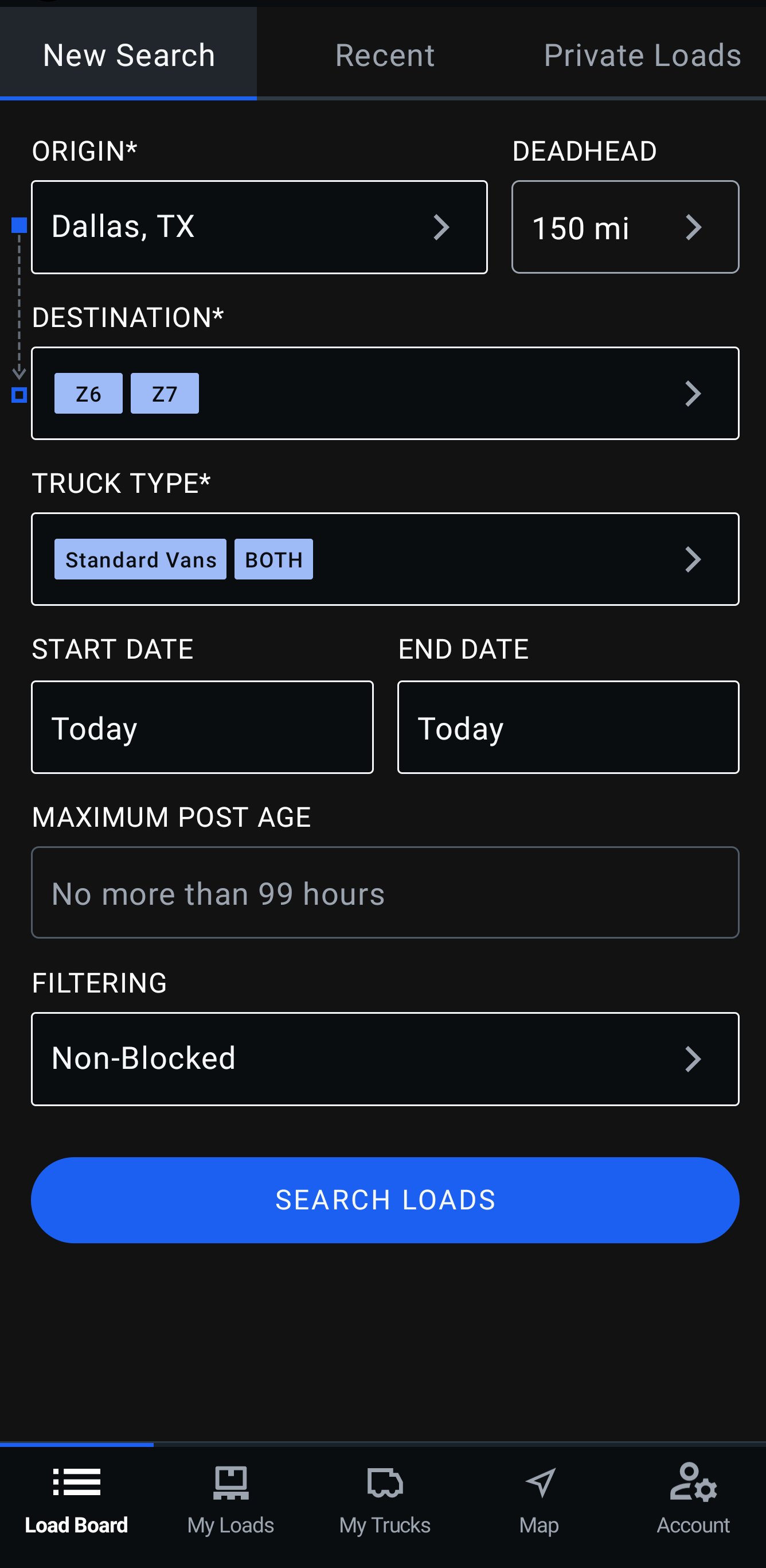 Loadboard feature in DAT One mobile | Welcome to DAT One Help Center