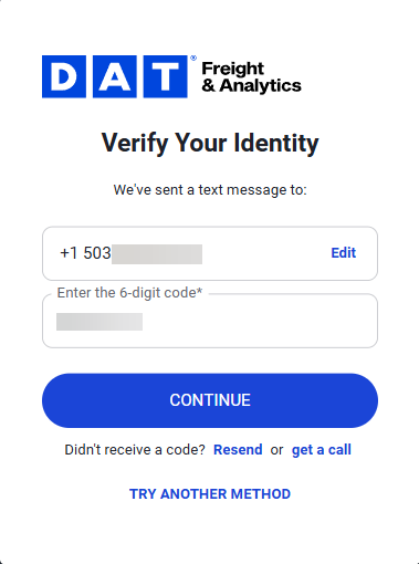 MFA login process for new customers | Welcome to DAT One Help Center
