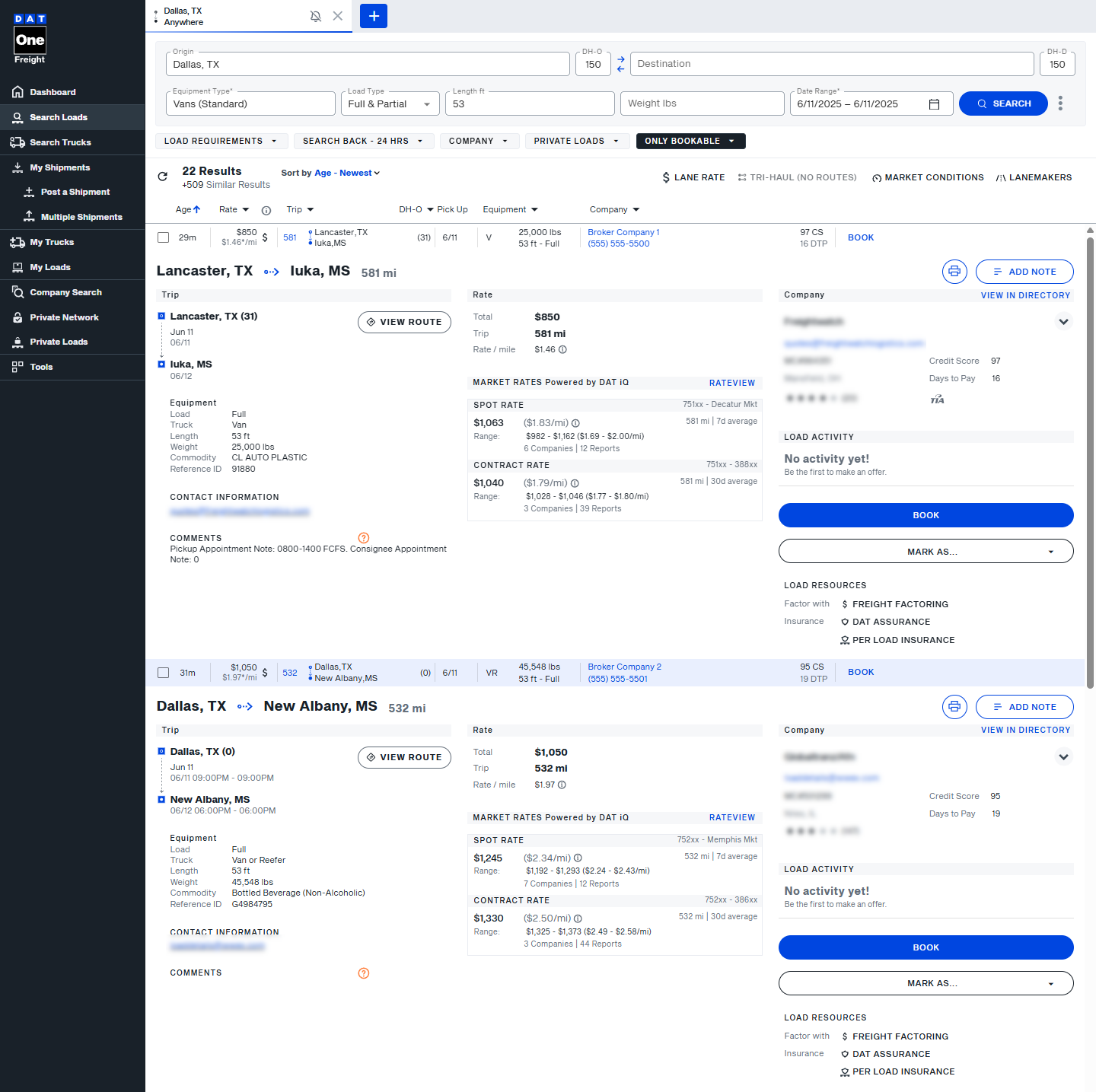 View multiple load details simultaneously | Welcome to DAT One Help Center