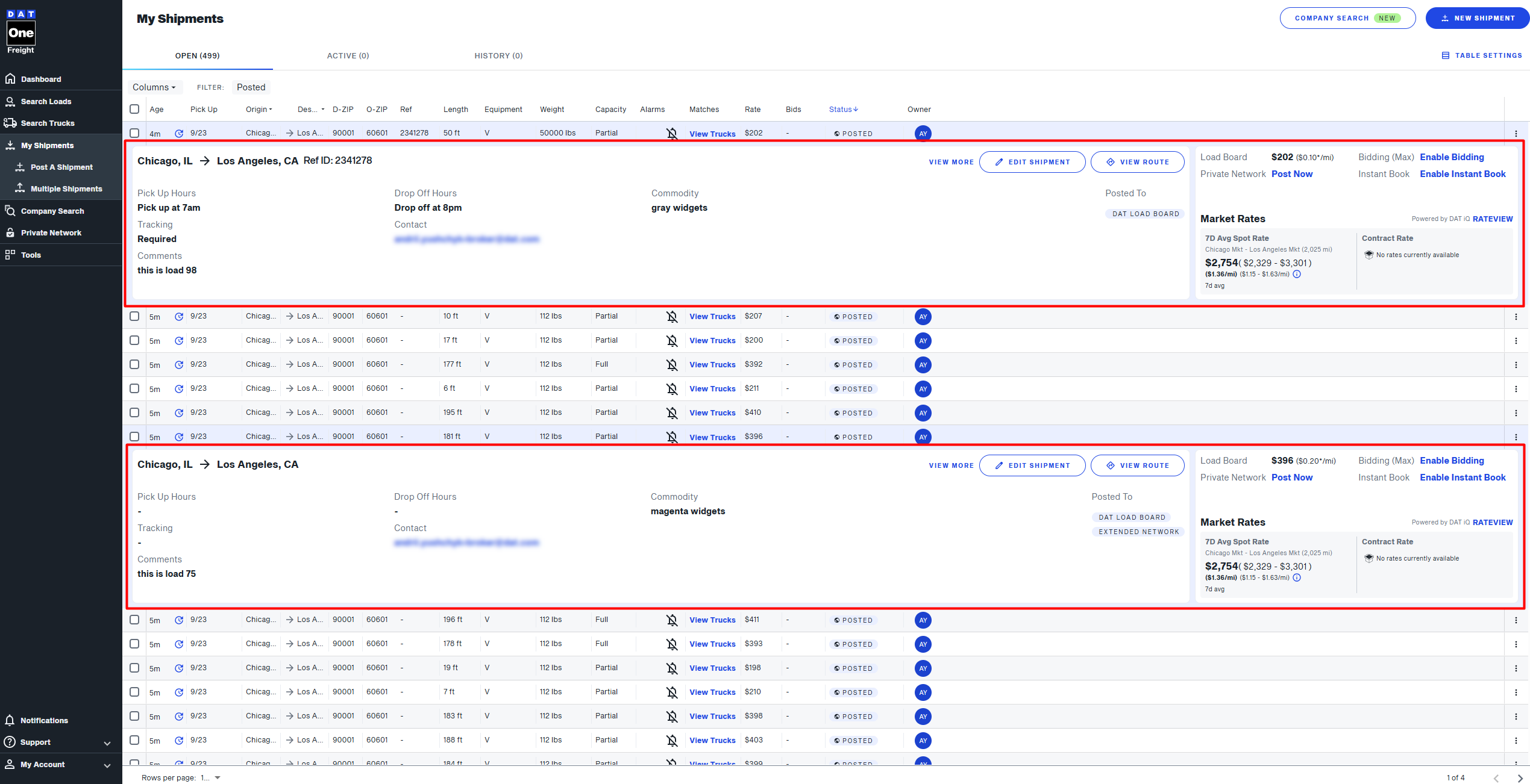 View and manage shipments with expandable rows in My Shipments ...