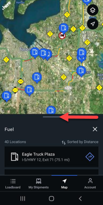 Using the Map feature in DAT One mobile | Welcome to DAT One Help Center