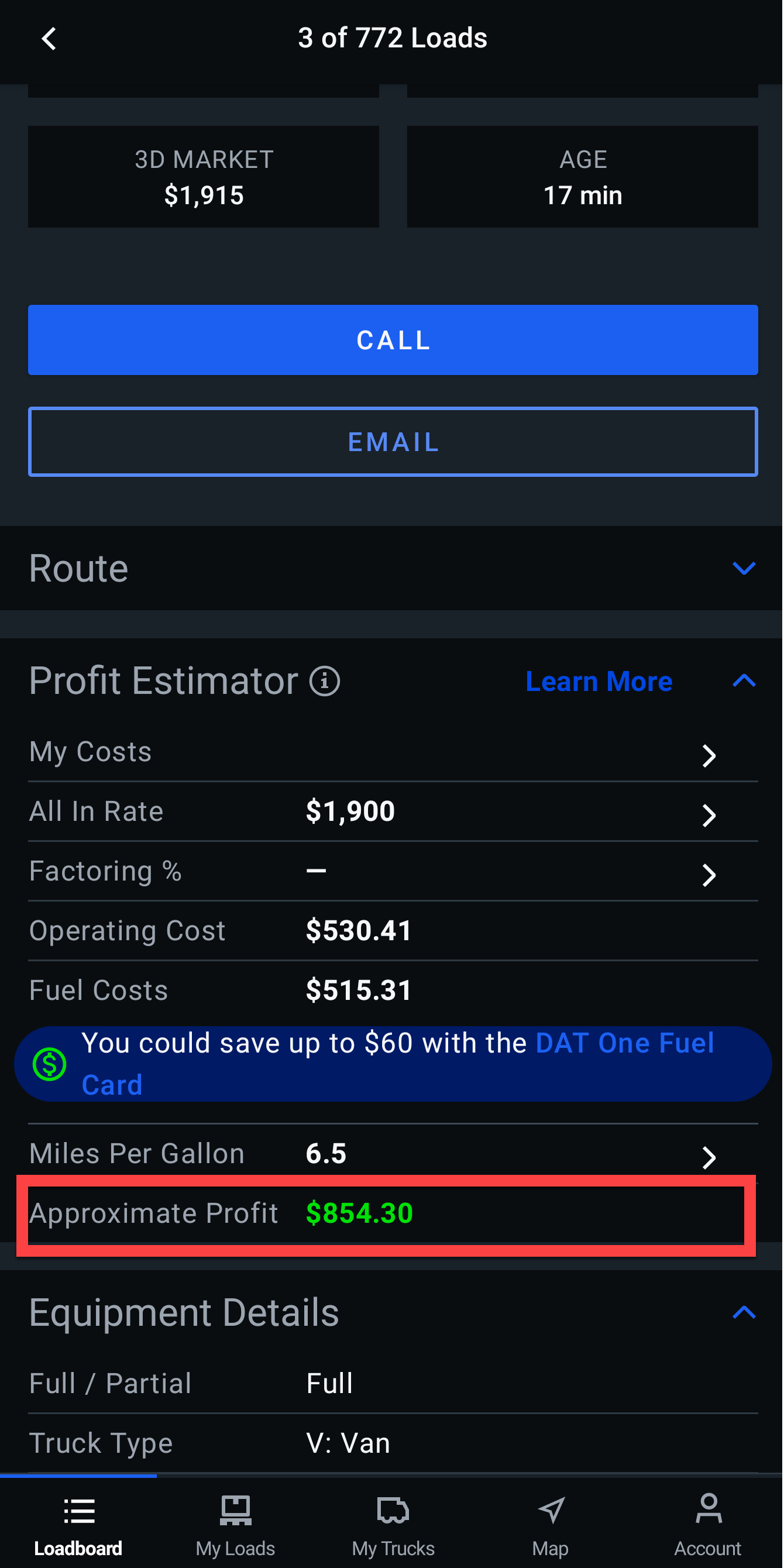 Using the Profit Estimator | Welcome to DAT One Help Center