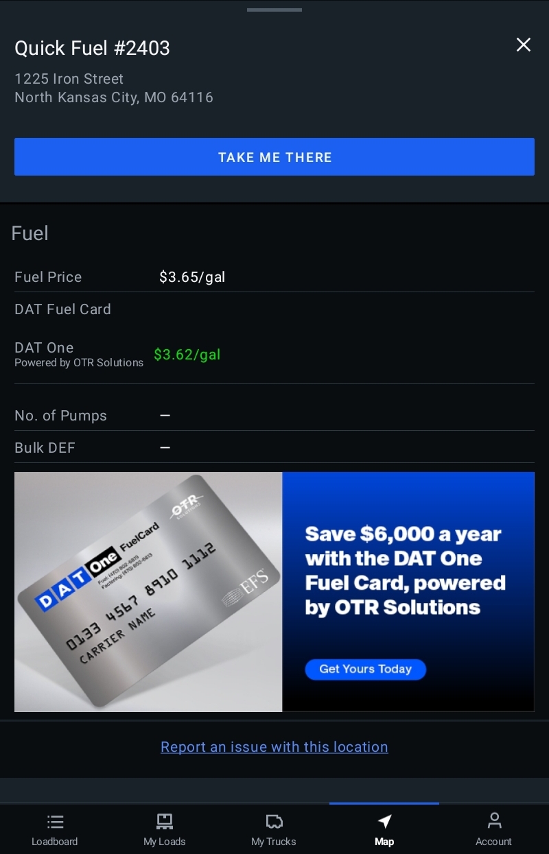 Find the cheapest fuel locations nearby | Welcome to DAT One Help Center