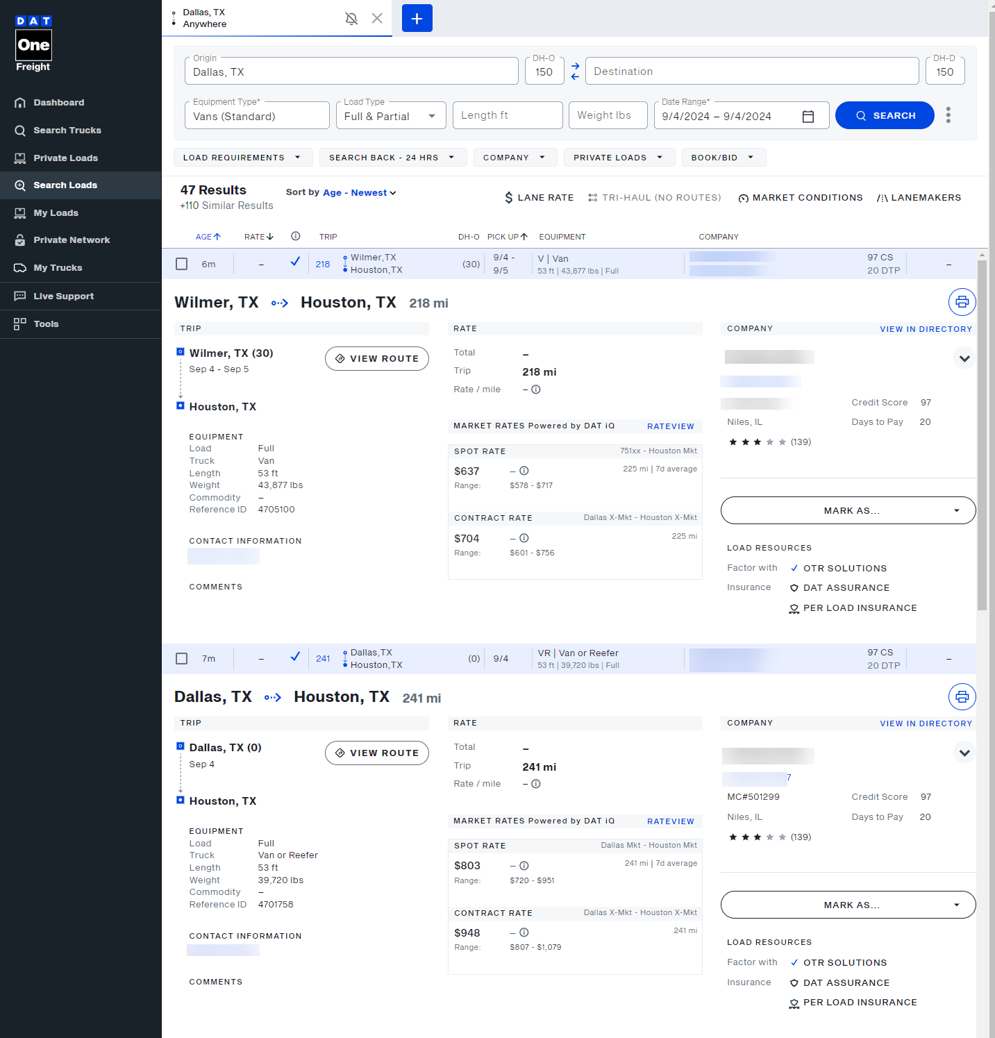 View multiple load details simultaneously | Welcome to DAT One Help Center