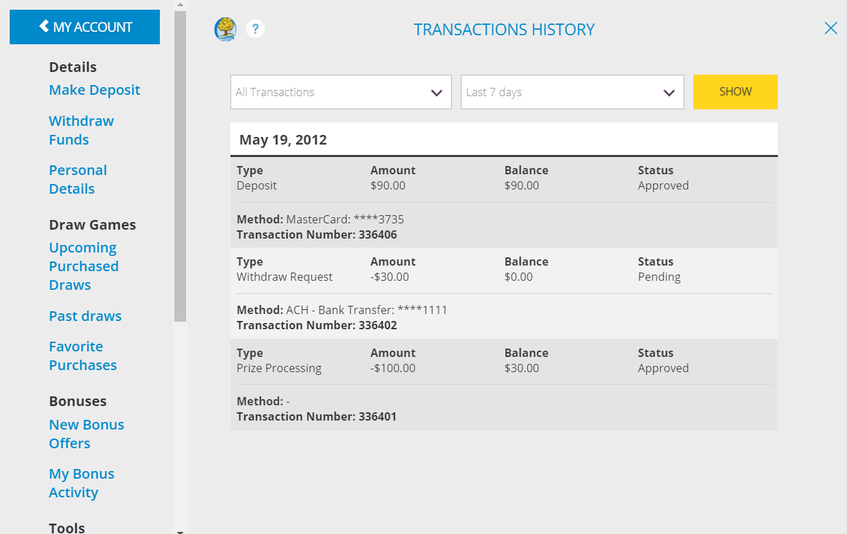 How to View Transactions | Michigan Lottery FAQ
