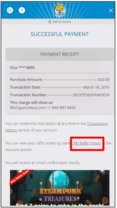 Purchasing Online Raffle Tickets | Michigan Lottery FAQ