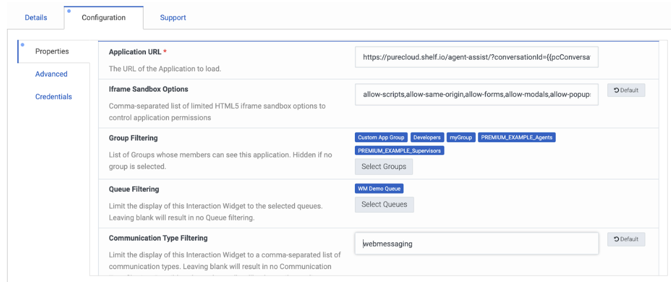 Agent Assist configuration for Web Messaging | Shelf Help Center