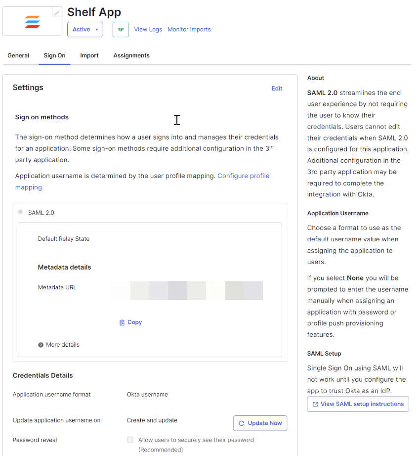 OKTA SAML and SCIM for Shelf Guide | Shelf Help Center