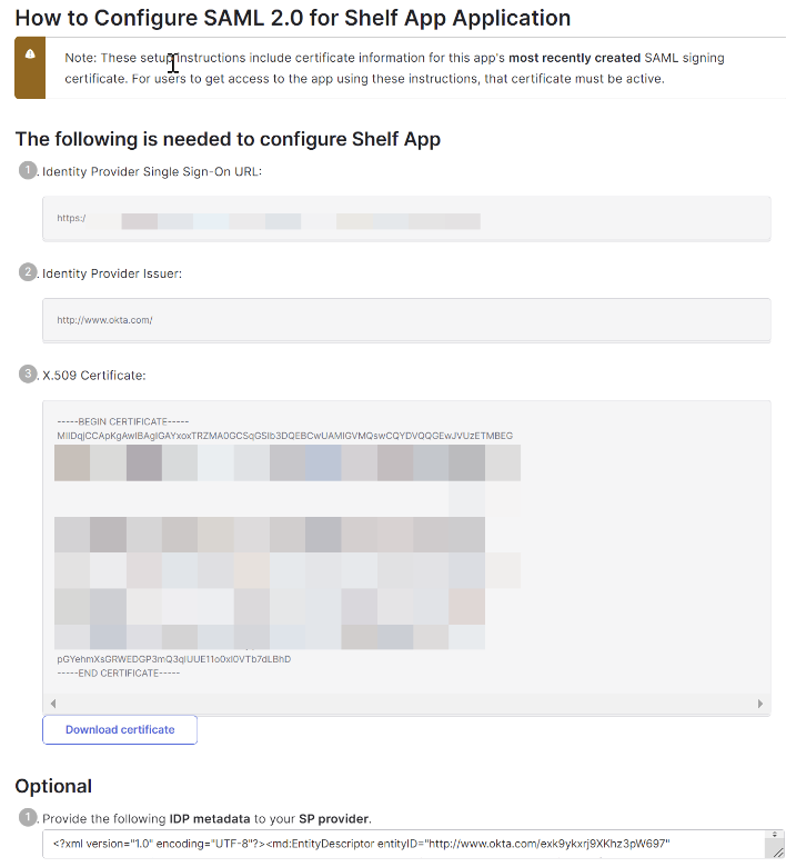 OKTA SAML and SCIM for Shelf Guide | Shelf Help Center