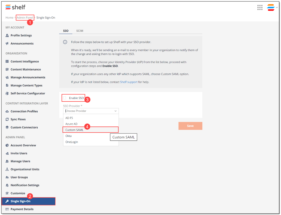 Shelf SAML SSO with SCIM: Okta Setup Guide | Shelf Help Center