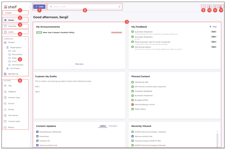 Shelf KMS Home Dashboard Overview Guide_v.1.2 | Shelf Help Center