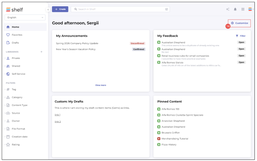 Shelf KMS Home Dashboard Overview Guide_v.1.2 | Shelf Help Center