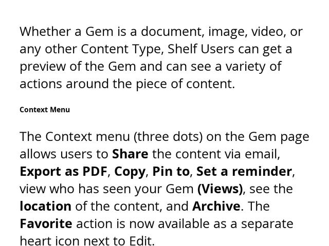 Gem View Page Overview | Shelf Help Center