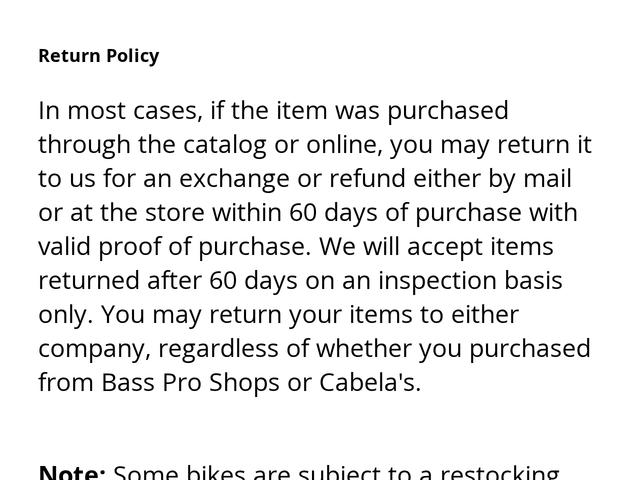 cabelas fishing reel return policy What is your Return Policy?